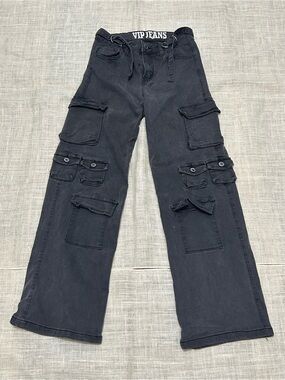 VIP JEANS Black Cargo Pocket Pants Size 3/4